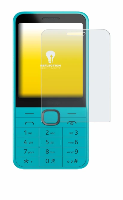 Image de l'appareil Nokia 235 4G (2024) avec une grande variété de protections d'écran.