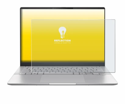 Image de l'appareil ASUS Vivobook S 14 OLED M5406 avec une grande variété de protections d'écran.