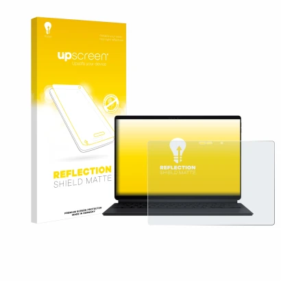 Face avant d’un emballage produit avec le logo de la marque upscreen. À côté, l’appareil ASUS ProArt PZ13 est représenté avec 