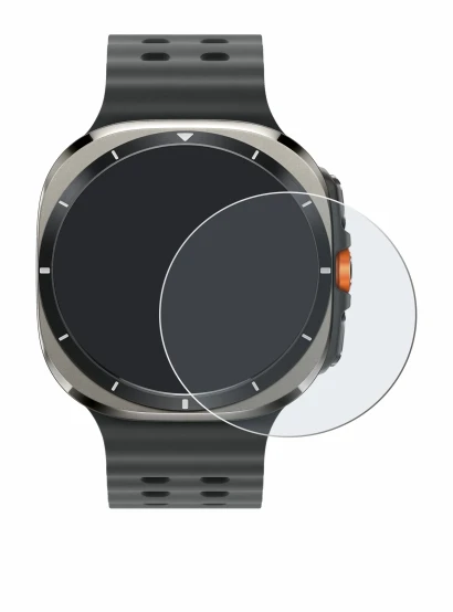 Image de l'appareil Samsung Galaxy Watch Ultra (47 mm) avec une grande variété de protections d'écran.