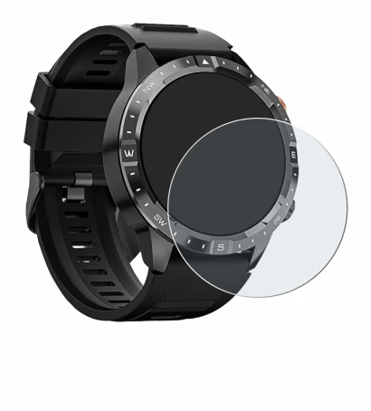 Image de l'appareil Sanorum Smartwatch 1.43" avec une grande variété de protections d'écran.
