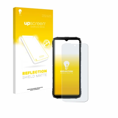 Face avant d’un emballage produit avec le logo de la marque upscreen. À côté, l’appareil Doogee Blade 10 Ultra est représenté