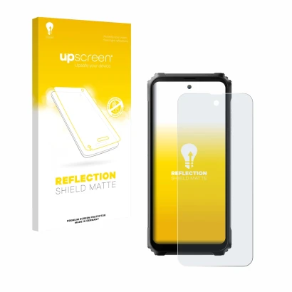 Face avant d’un emballage produit avec le logo de la marque upscreen. À côté, l’appareil Blackview BL9000 Pro est représenté a