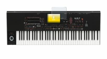 Image de l'appareil KORG Pa4x avec une grande variété de protections d'écran.