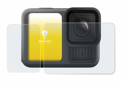 Image de l'appareil GoPro Hero 13 Black avec une grande variété de protections d'écran.