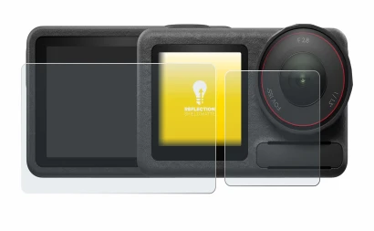 Image de l'appareil DJI Osmo Action 5 Pro avec une grande variété de protections d'écran.
