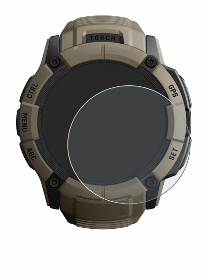 Image de l'appareil Garmin Instinct 2X Solar Tactical Edition avec une grande variété de protections d'écran.