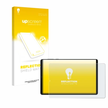 Face avant d’un emballage produit avec le logo de la marque upscreen. À côté, l’appareil Lenovo Legion Y700 (2024) est représe