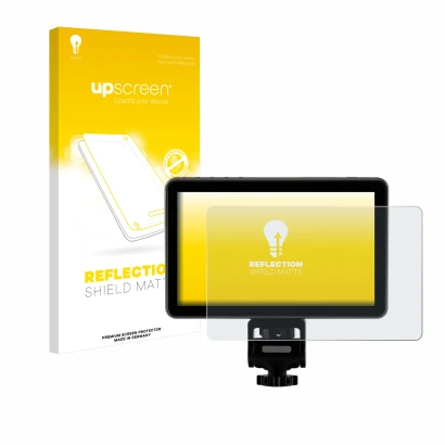 Face avant d’un emballage produit avec le logo de la marque upscreen. À côté, l’appareil Rollei Viltrox DC-X3 6" est représent