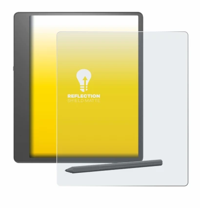 Image de l'appareil Amazon Kindle Scribe 2024 avec une grande variété de protections d'écran.