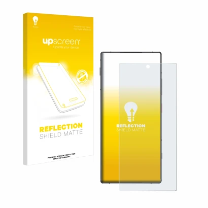 Face avant d’un emballage produit avec le logo de la marque upscreen. À côté, l’appareil Nubia Z70 Ultra est représenté avec l