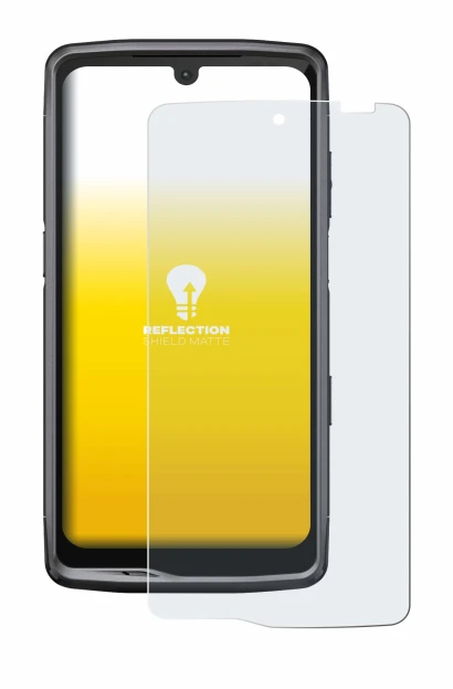 Image de l'appareil Crosscall Stellar M6 avec une grande variété de protections d'écran.