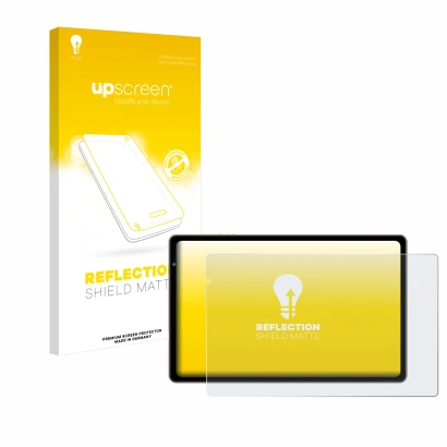 Face avant d’un emballage produit avec le logo de la marque upscreen. À côté, l’appareil Biegedy B22 10" est représenté avec l