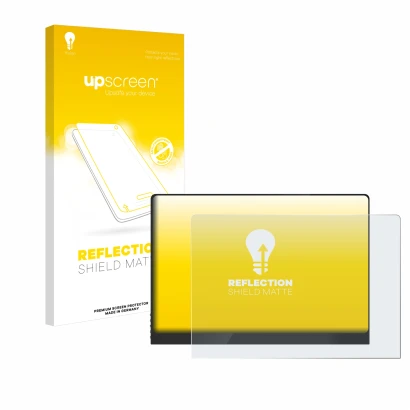 Face avant d’un emballage produit avec le logo de la marque upscreen. À côté, l’appareil Uperfect UColor O2 16" est représenté
