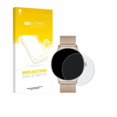 Face avant d’un emballage produit avec le logo de la marque upscreen. À côté, l’appareil LIGE FV12 1.43" est représenté avec l