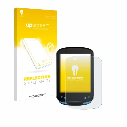 Face avant d’un emballage produit avec le logo de la marque upscreen. À côté, l’appareil Geoid CC600 2.4" est représenté avec