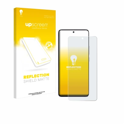 Face avant d’un emballage produit avec le logo de la marque upscreen. À côté, l’appareil Xiaomi Poco M7 Pro est représenté ave