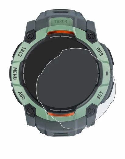 Image de l'appareil Garmin Instinct 3 AMOLED (45 mm) avec une grande variété de protections d'écran.