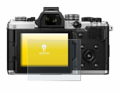 Image de l'appareil OM System OM-3 avec une grande variété de protections d'écran.