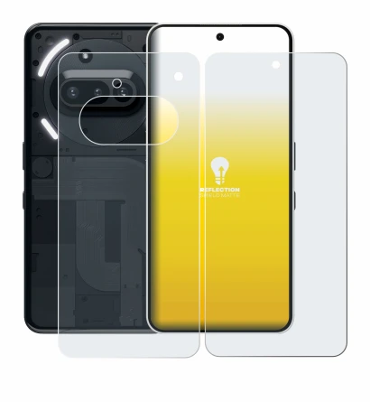 Image de l'appareil Nothing Phone (3a) (Avant+Arrière) avec une grande variété de protections d'écran.