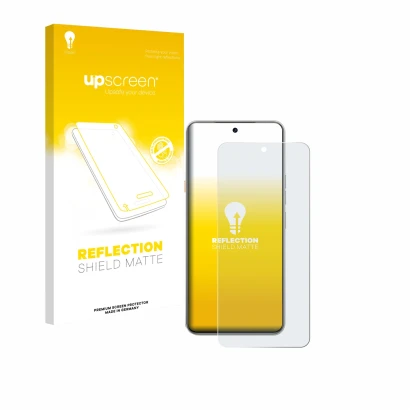 Face avant d’un emballage produit avec le logo de la marque upscreen. À côté, l’appareil Tecno Camon 40 Premier est représenté