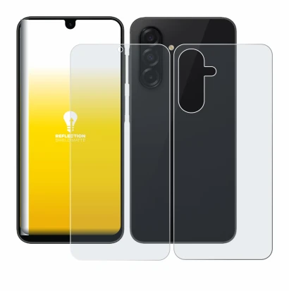 Image de l'appareil Samsung Galaxy A26 5G (Avant+Arrière) avec une grande variété de protections d'écran.