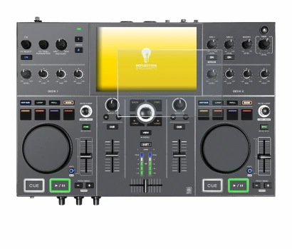 Image de l'appareil Denon DJ Prime Go+ avec une grande variété de protections d'écran.