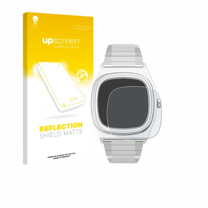 Face avant d’un emballage produit avec le logo de la marque upscreen. À côté, l’appareil Timex Reissue 1983 E est représenté a