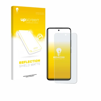 Face avant d’un emballage produit avec le logo de la marque upscreen. À côté, l’appareil TCL 60R 5G est représenté avec la pro