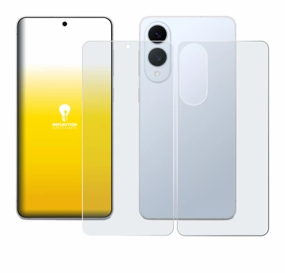 Image de l'appareil Samsung Galaxy S25 Edge (Avant+Arrière) avec une grande variété de protections d'écran.