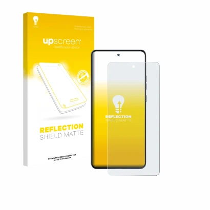 Face avant d’un emballage produit avec le logo de la marque upscreen. À côté, l’appareil Motorola Moto G86 est représenté avec