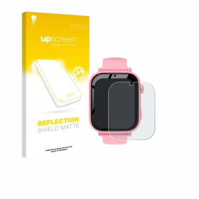Face avant d’un emballage produit avec le logo de la marque upscreen. À côté, l’appareil CATGIFF A22 est représenté avec la pr