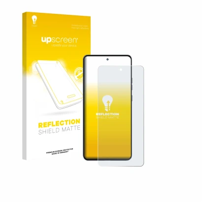 Face avant d’un emballage produit avec le logo de la marque upscreen. À côté, l’appareil Motorola Moto G86 Power est représent