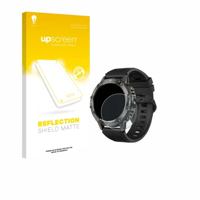 Face avant d’un emballage produit avec le logo de la marque upscreen. À côté, l’appareil TIMU S81 1.39" est représenté avec la