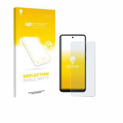 Face avant d’un emballage produit avec le logo de la marque upscreen. À côté, l’appareil Xplora HMD Fusion X1 est représenté a