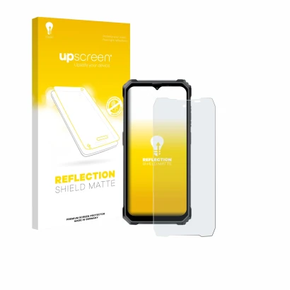Face avant d’un emballage produit avec le logo de la marque upscreen. À côté, l’appareil Blackview BL7000 est représenté avec 
