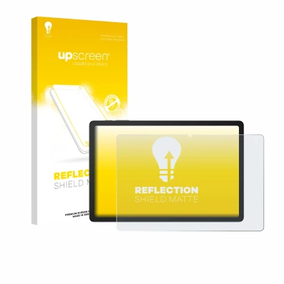 Face avant d’un emballage produit avec le logo de la marque upscreen. À côté, l’appareil Doogee Tab G6 Plus est représenté ave