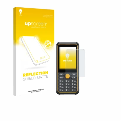 Face avant d’un emballage produit avec le logo de la marque upscreen. À côté, l’appareil Ulefone Armor Mini 4 est représenté a