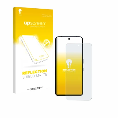 Face avant d’un emballage produit avec le logo de la marque upscreen. À côté, l’appareil Nothing Phone (3) est représenté avec