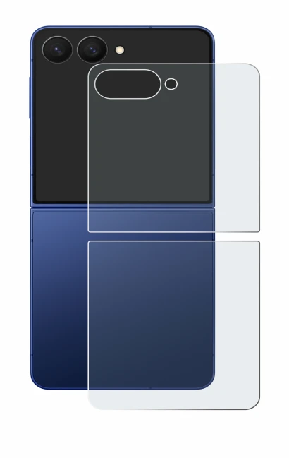 Image de l'appareil Samsung Galaxy Z Flip 7 (Arrière) avec une grande variété de protections d'écran.