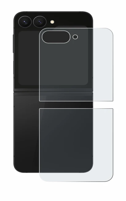 Image de l'appareil Samsung Galaxy Z Flip 7 FE (Arrière) avec une grande variété de protections d'écran.
