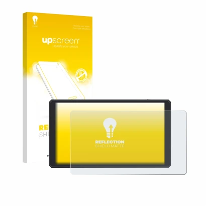 Face avant d’un emballage produit avec le logo de la marque upscreen. À côté, l’appareil Feelworld CUT6 6" est représenté avec