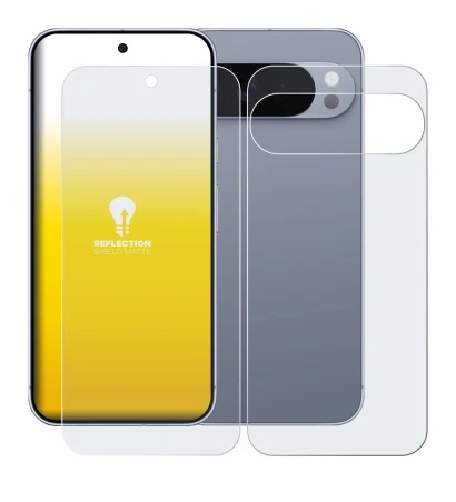 Image de l'appareil Google Pixel 10 Pro XL (Avant+Arrière) avec une grande variété de protections d'écran.