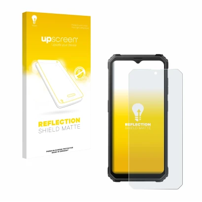 Face avant d’un emballage produit avec le logo de la marque upscreen. À côté, l’appareil Blackview BV4800 est représenté avec 