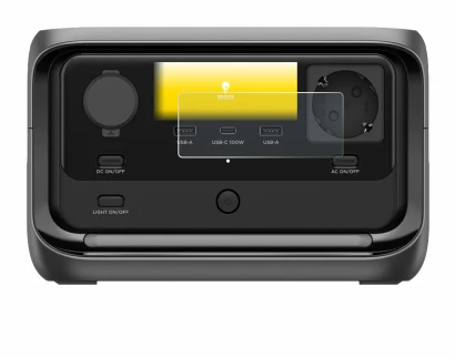 Image de l'appareil EcoFlow River 3 Plus avec une grande variété de protections d'écran.