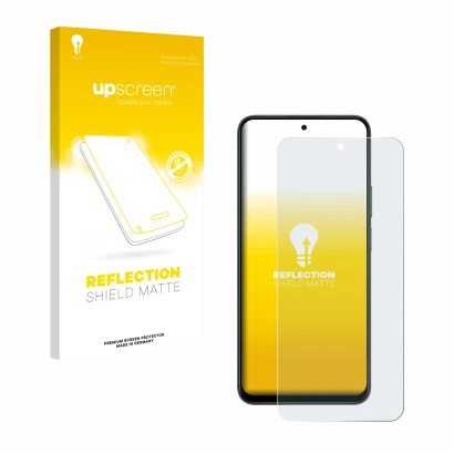 Face avant d’un emballage produit avec le logo de la marque upscreen. À côté, l’appareil Honor X7d 5G est représenté avec la p