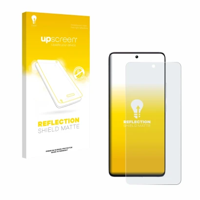 Face avant d’un emballage produit avec le logo de la marque upscreen. À côté, l’appareil Xiaomi Poco M7 Pro 4G est représenté