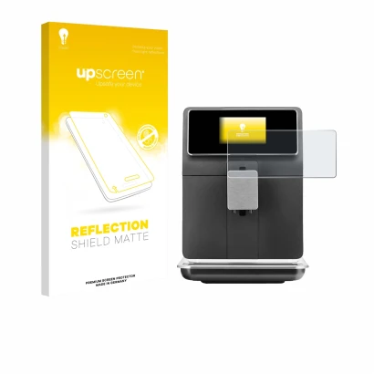 Face avant d’un emballage produit avec le logo de la marque upscreen. À côté, l’appareil WMF Perfection 860L est représenté av