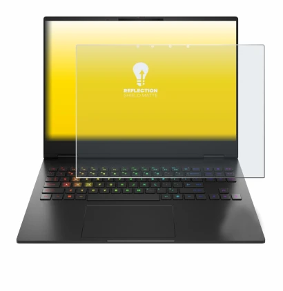 Image de l'appareil HP Omen Transcend 16-u1000nl avec une grande variété de protections d'écran.