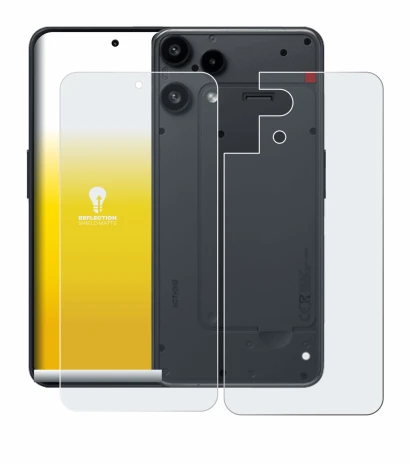 Image de l'appareil Nothing Phone (3a) Lite (Avant+Arrière) avec une grande variété de protections d'écran.